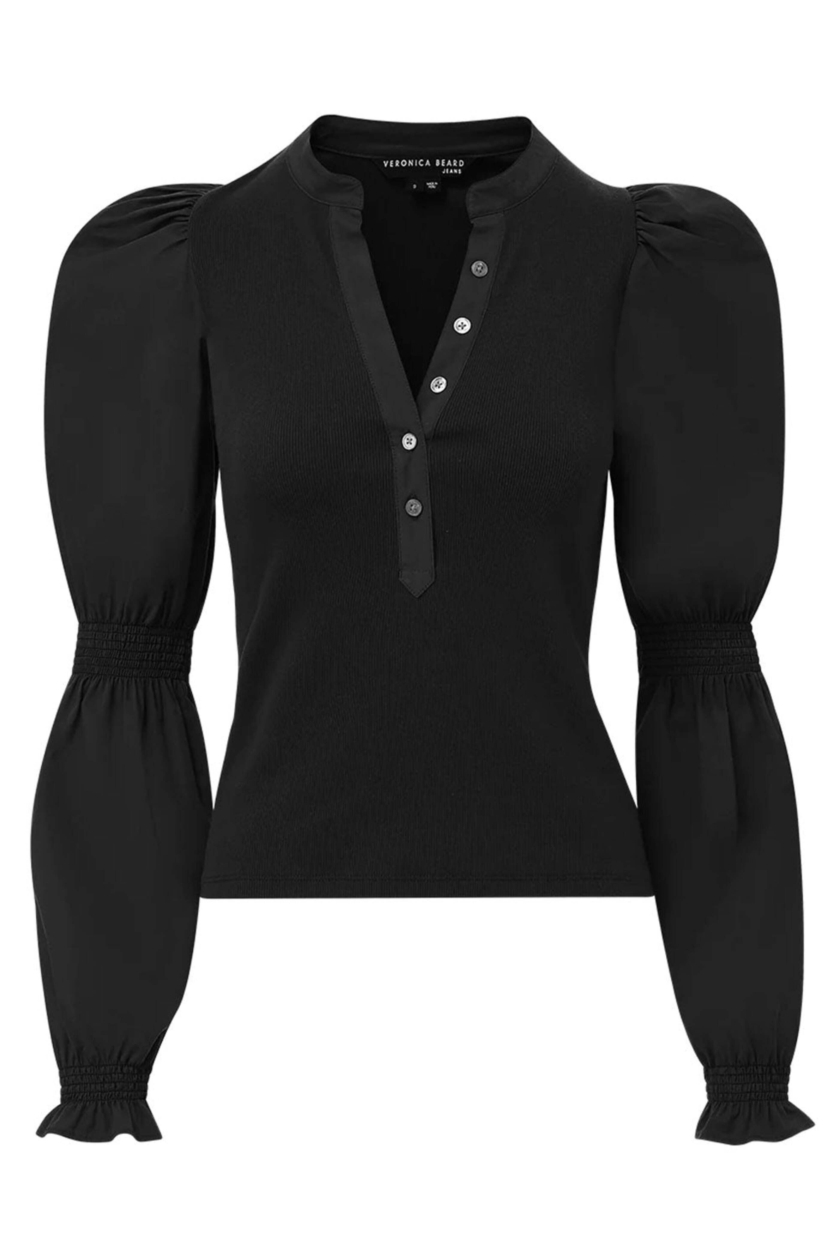 Veronica Beard - Black Effy Puff Sleeve Top