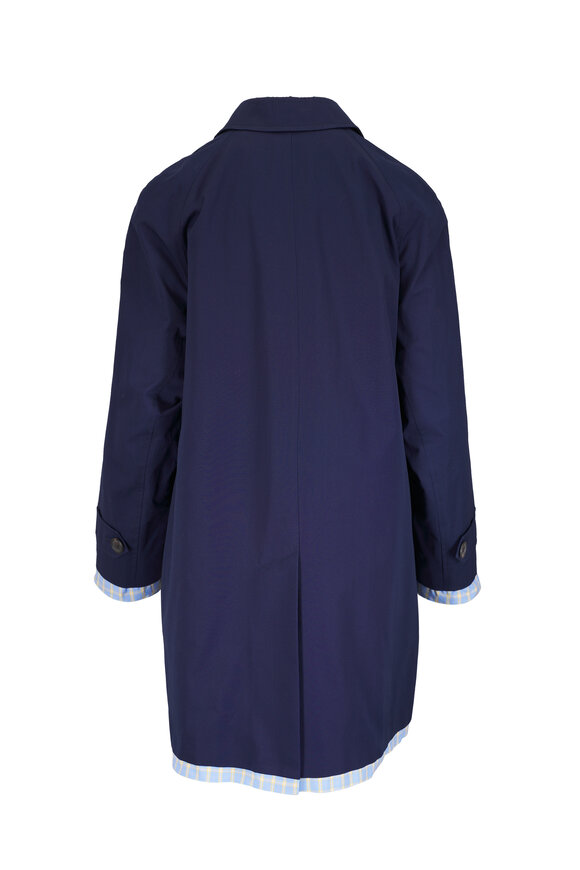 Miu Miu Royal Blue Cotton Poplin Trench Coat - view 3