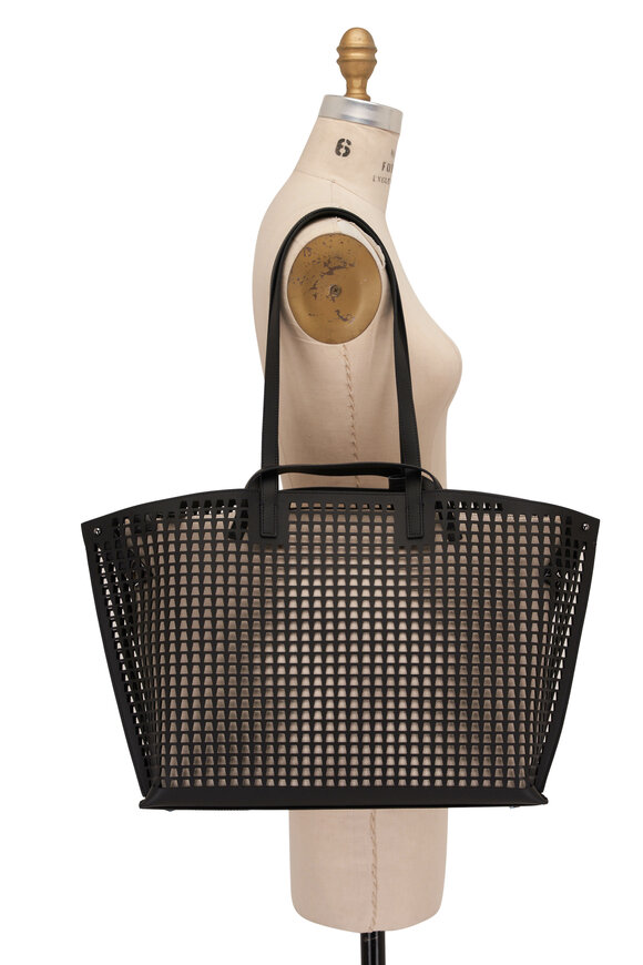 Akris - Medium Ai Black Trapezoid Lasercut Shoulder Bag