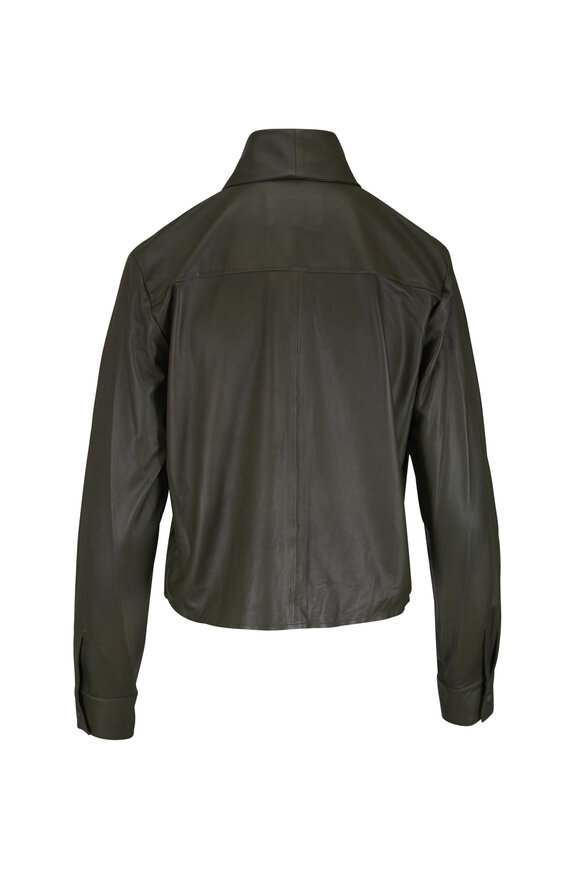 TWP Green Paper Leather Tie Insert Shirt - view 3