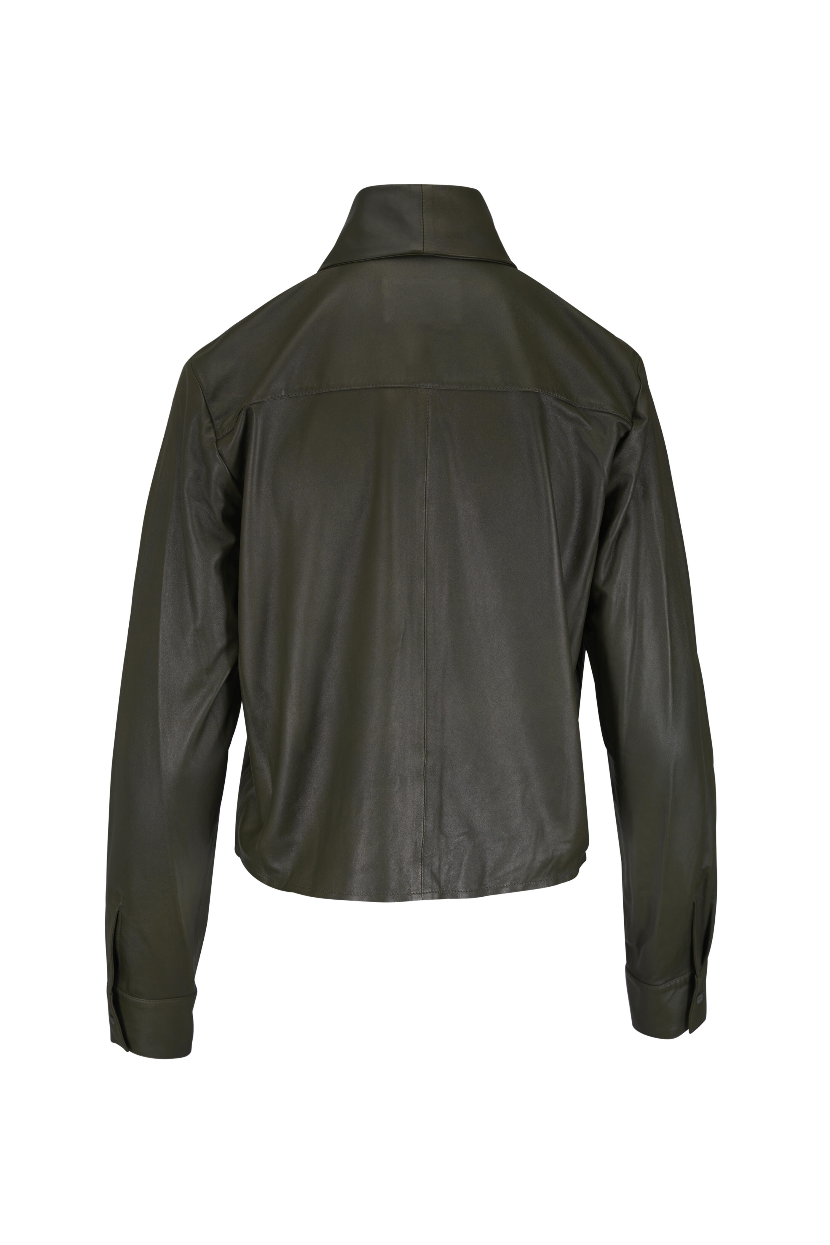 TWP - Green Paper Leather Tie Insert Shirt - view 4