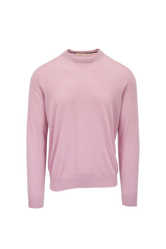 Maurizio Baldassari Pink Cashmere Crewneck Sweater