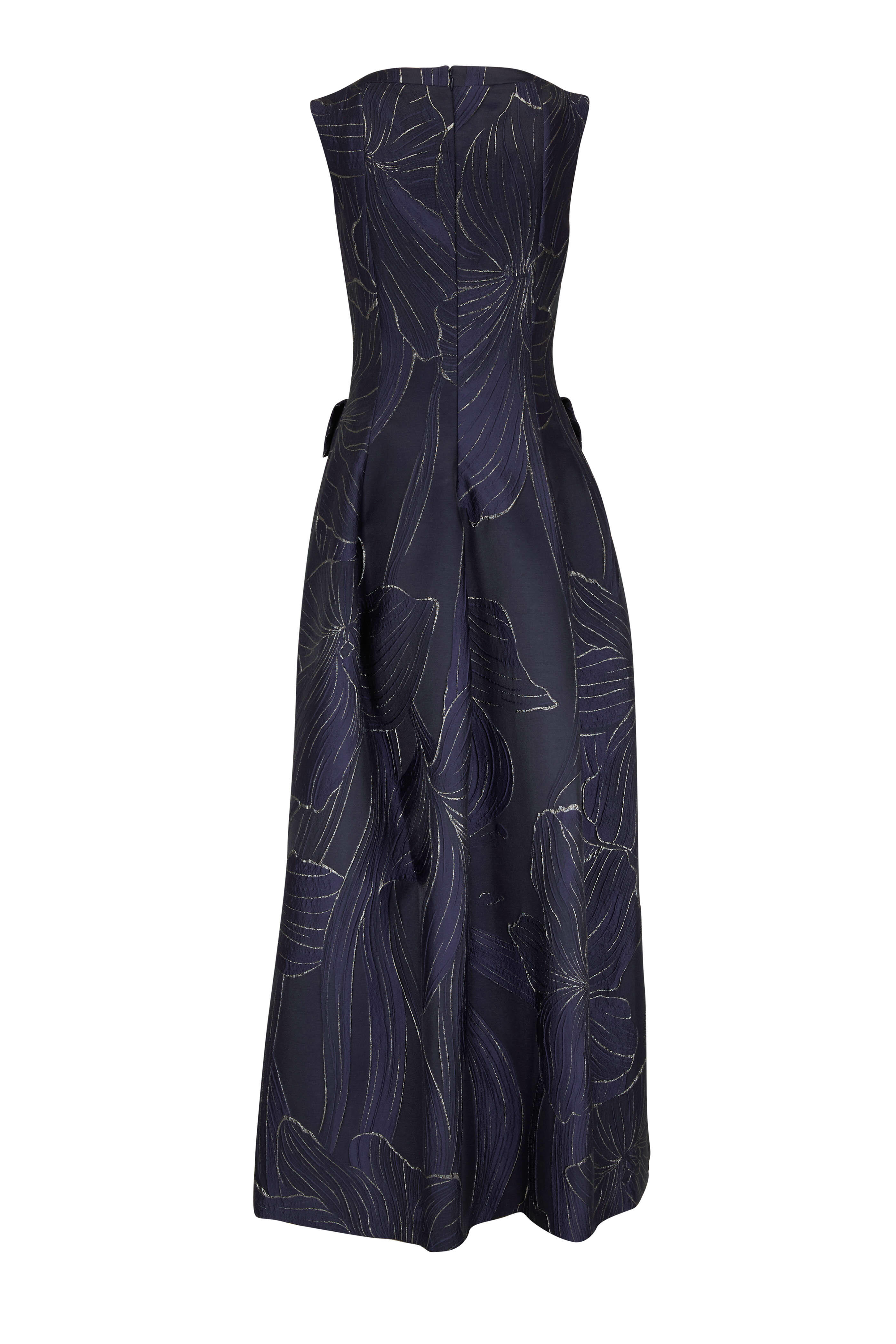 Talbot Runhof - Roy Navy Jacquard Gown