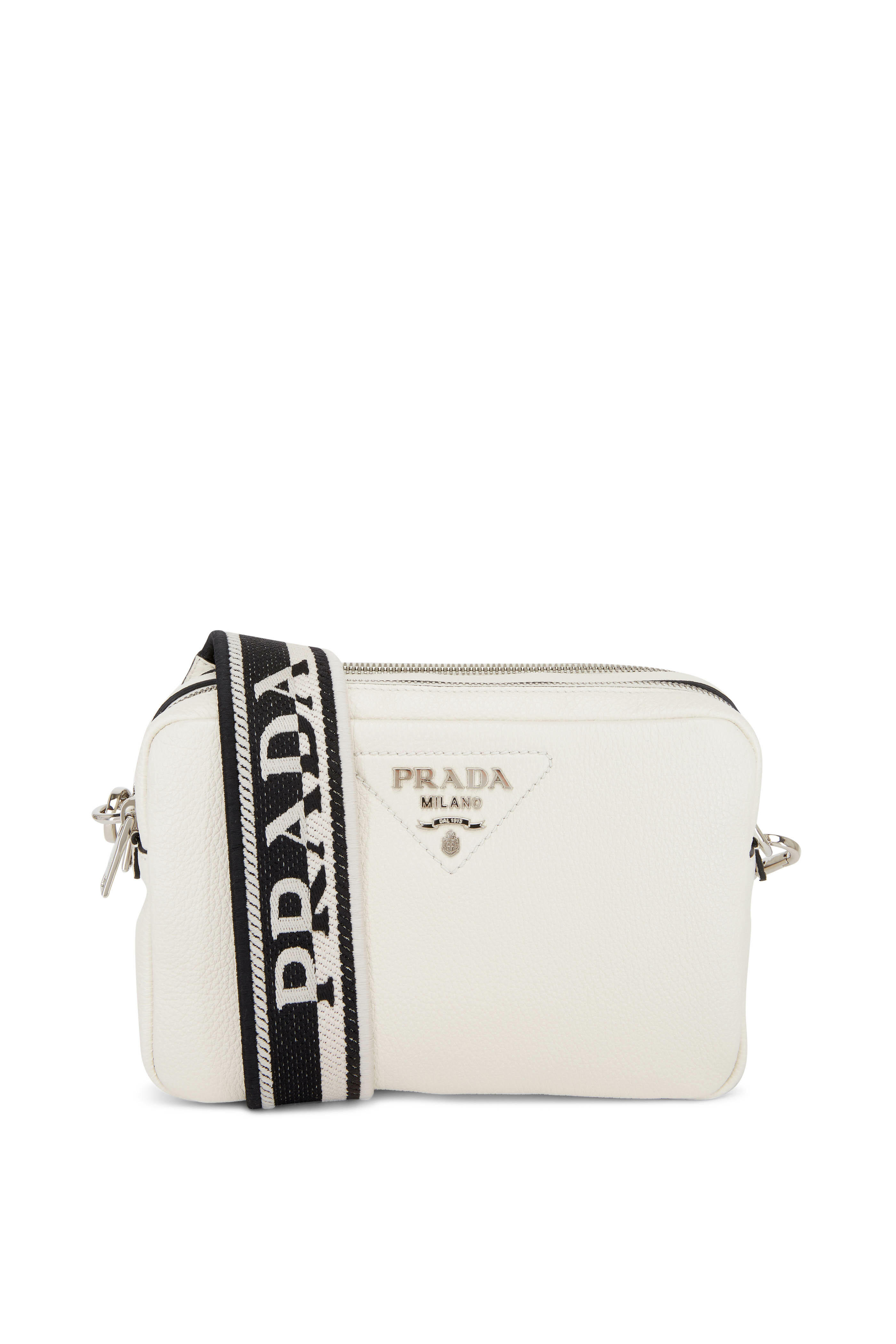 Prada Saffiano Leather Camera Bag in White