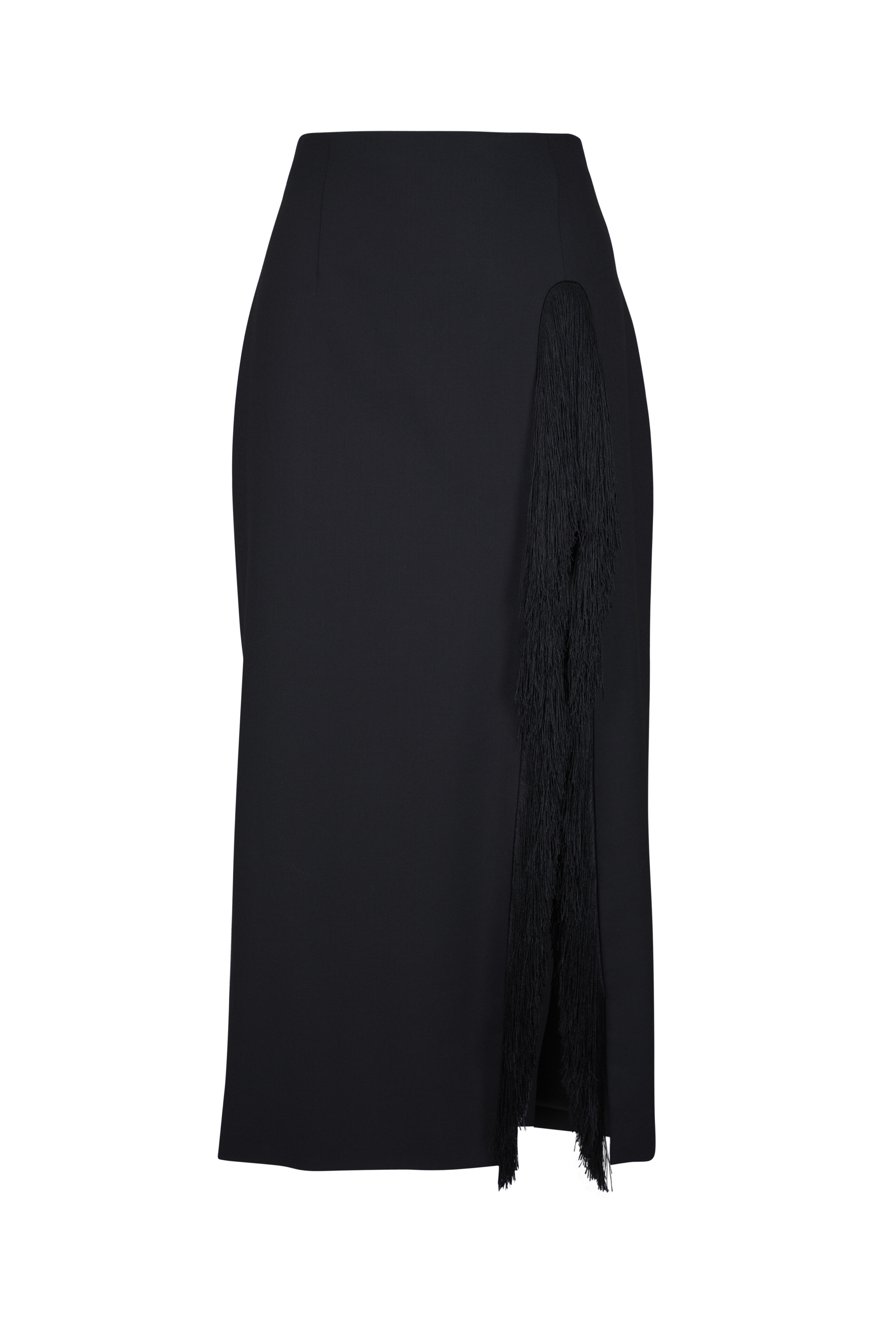 Lela Rose - Black Fringe Detail Pencil Skirt