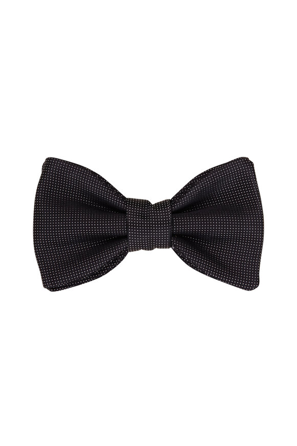 Dolce Punta Black Mini Dot Silk Bow Tie