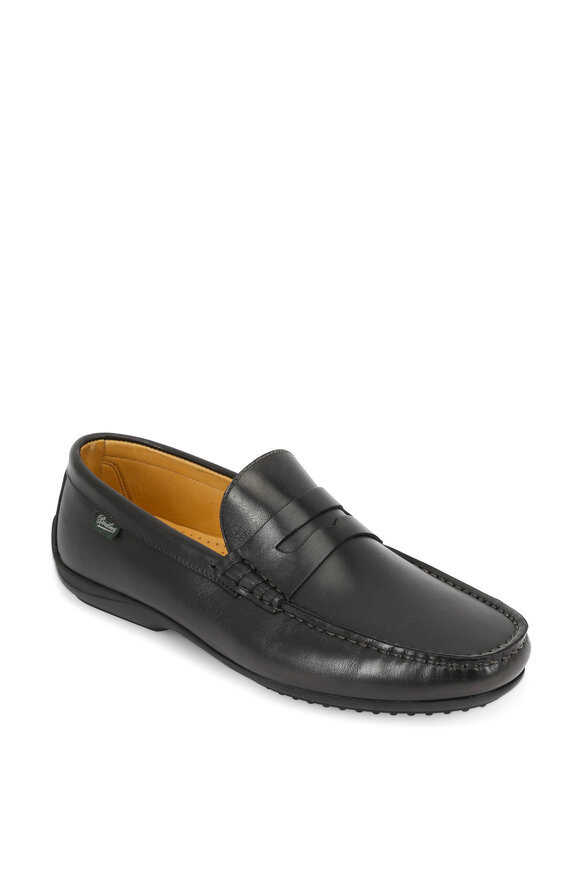 Paraboot - Cabrio Black Leather Penny Loafer