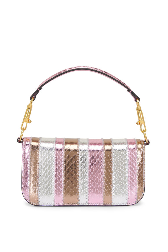 Valentino Garavani Small Loco Metallic Stripe Shoulder Bag - view 9