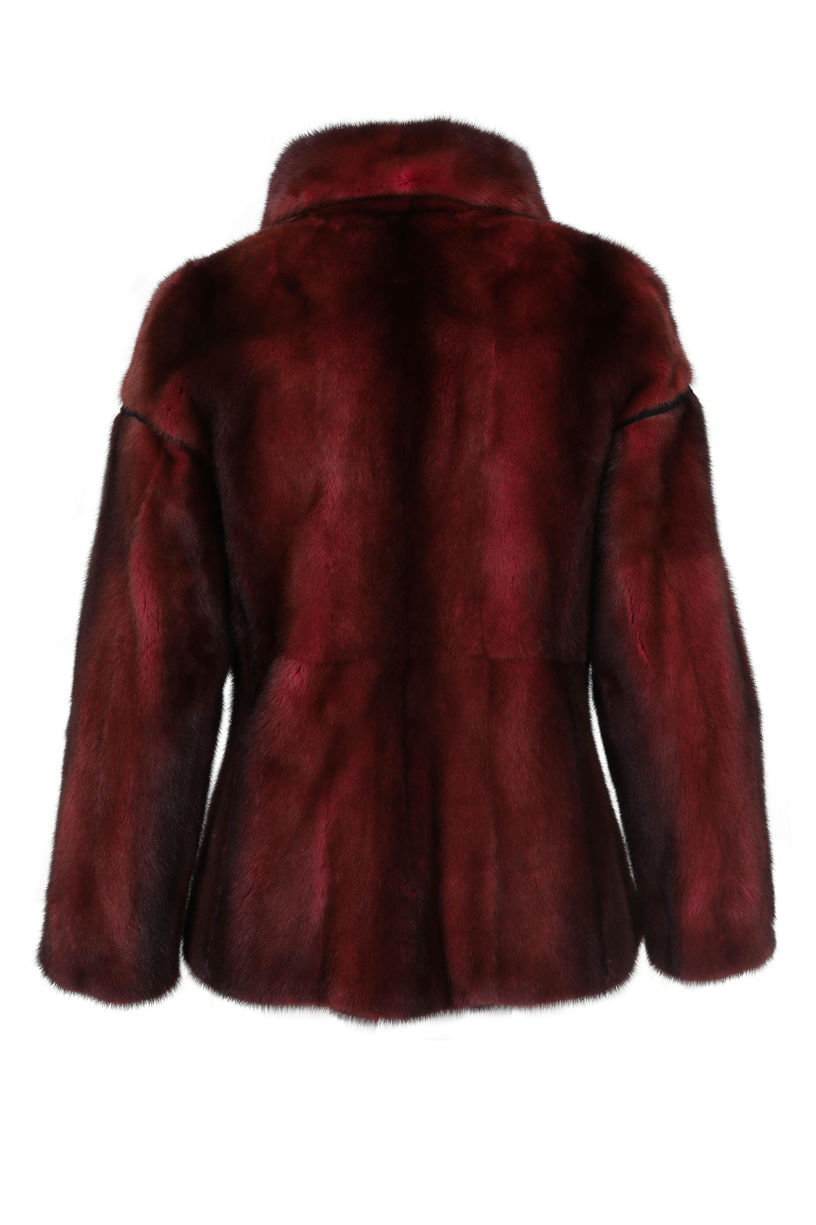 Oscar de la Renta Furs - Guava Dyed Mink Shawl Collar Jacket