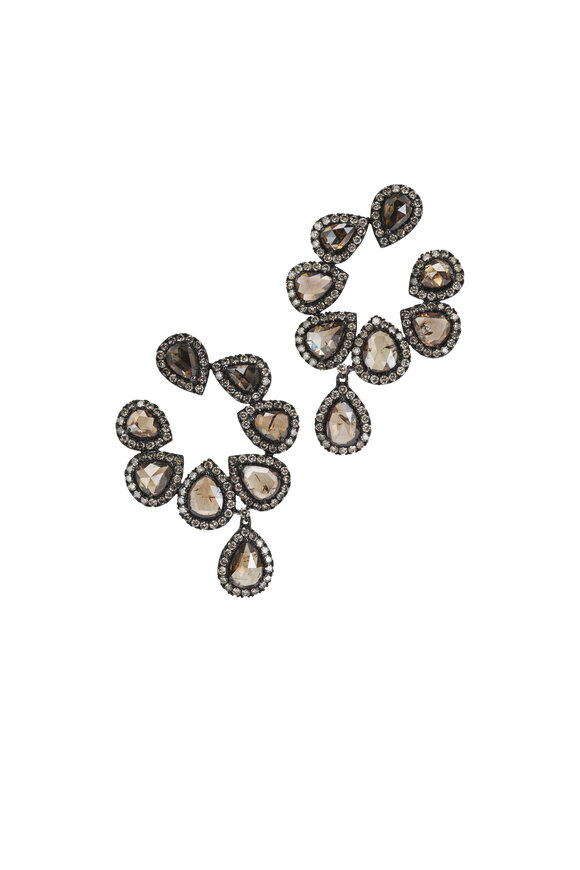 Sutra 18k Black Gold Diamond Earrings