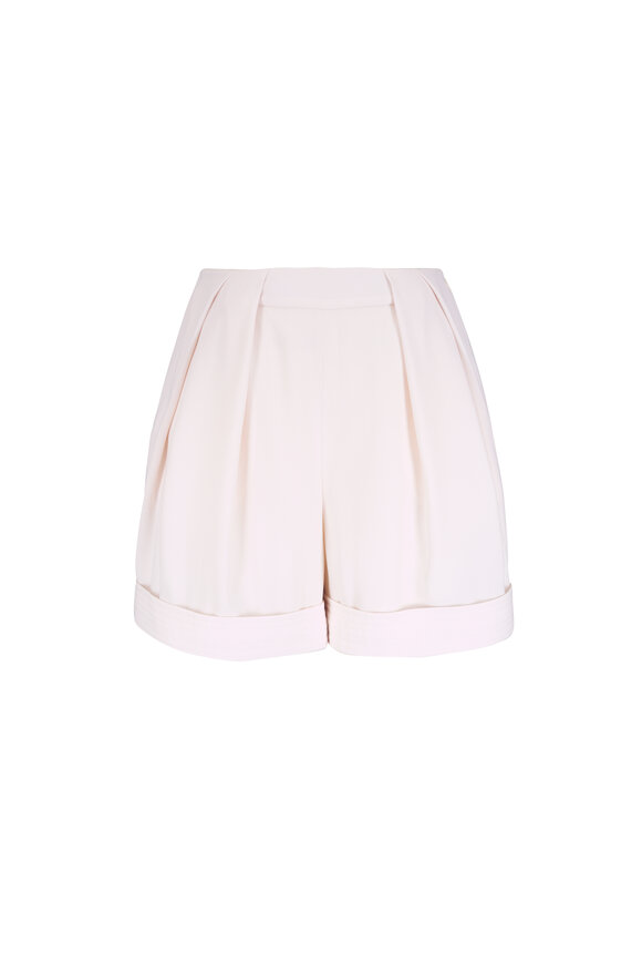 Lanvin Crepe Cream Pleated Shorts - view 1