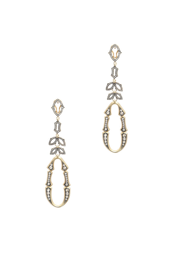 Sylva & Cie - 18K Yellow Gold Diamond Drop Earrings