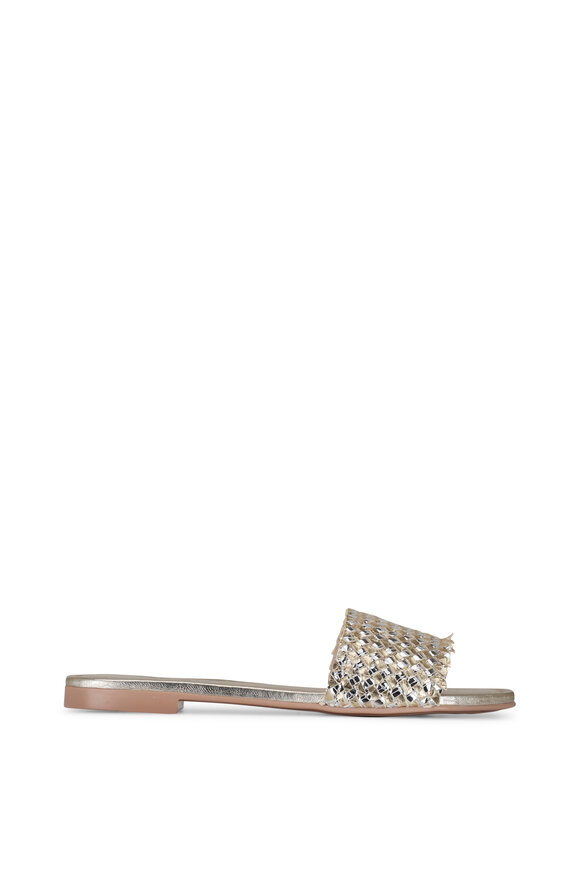 AGL - Summer Upcycle Silver & Gold Woven Flat Sandal