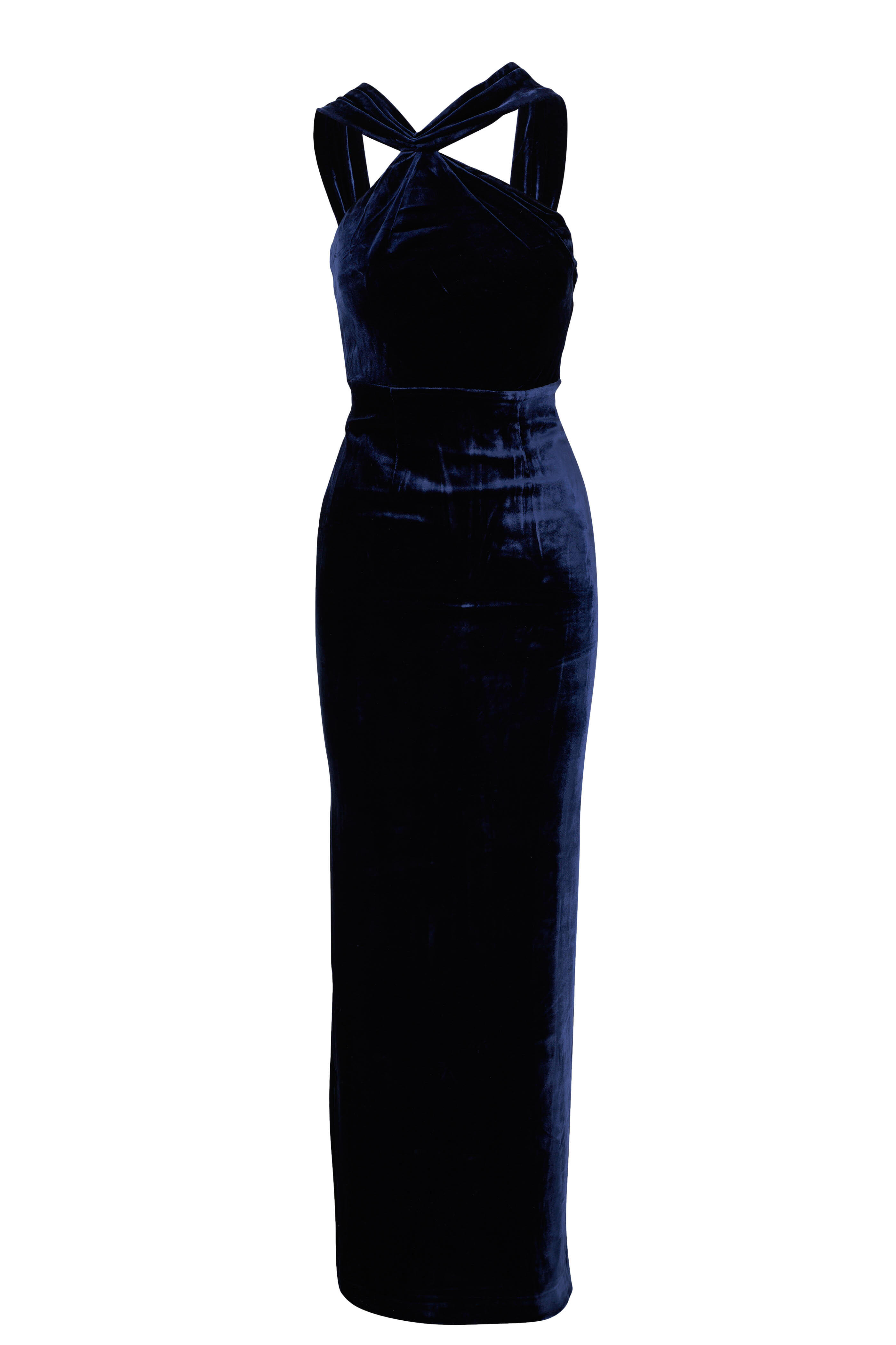 Roland Mouret - Navy Blue Asymmetric Velvet Gown