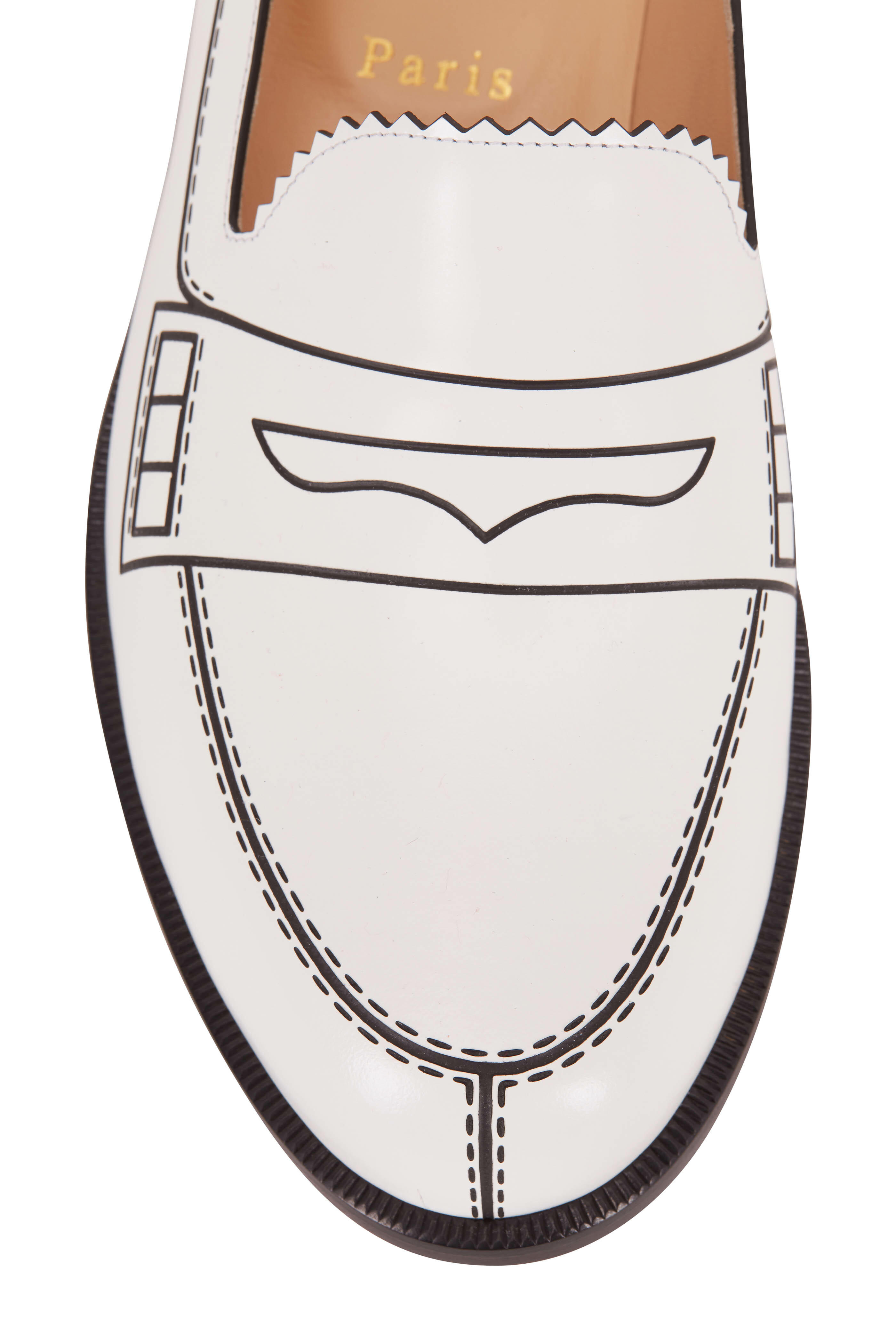 Christian Louboutin - MocaLaureat White & Black Leather Loafer