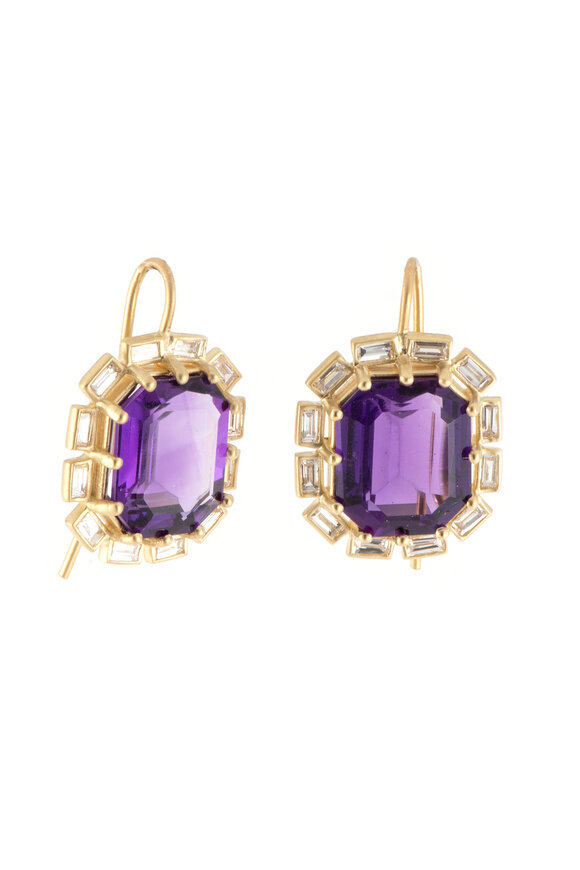 Sylva & Cie 18k Yellow Gold Diamond Petal Earrings - view 1