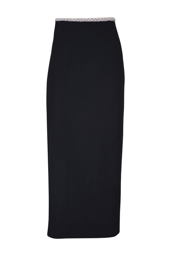 Adam Lippes - Perry Black Long Wool Pencil Skirt