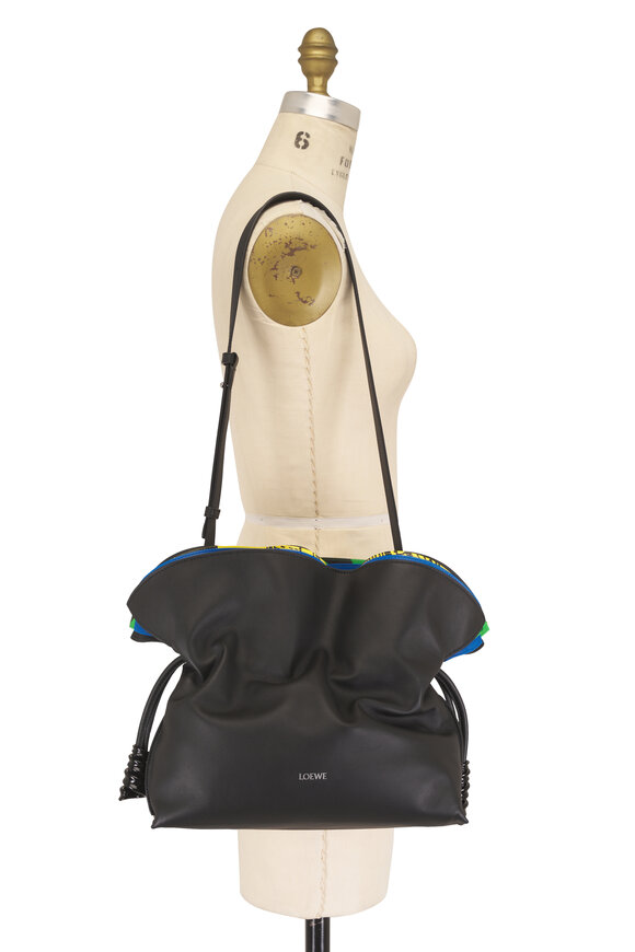 Loewe Medium Millefeuille Flamenco Black Leather Clutch - view 7