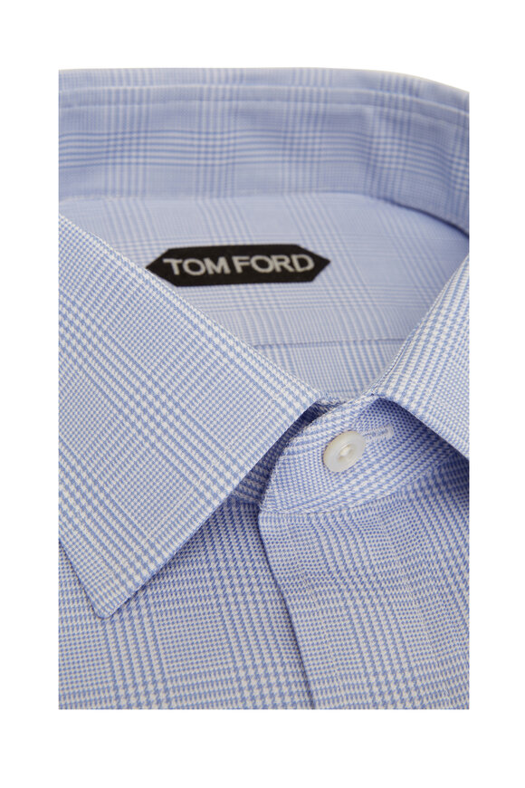 Tom Ford - Light Blue Prince of Wales Cotton Dress Shirt