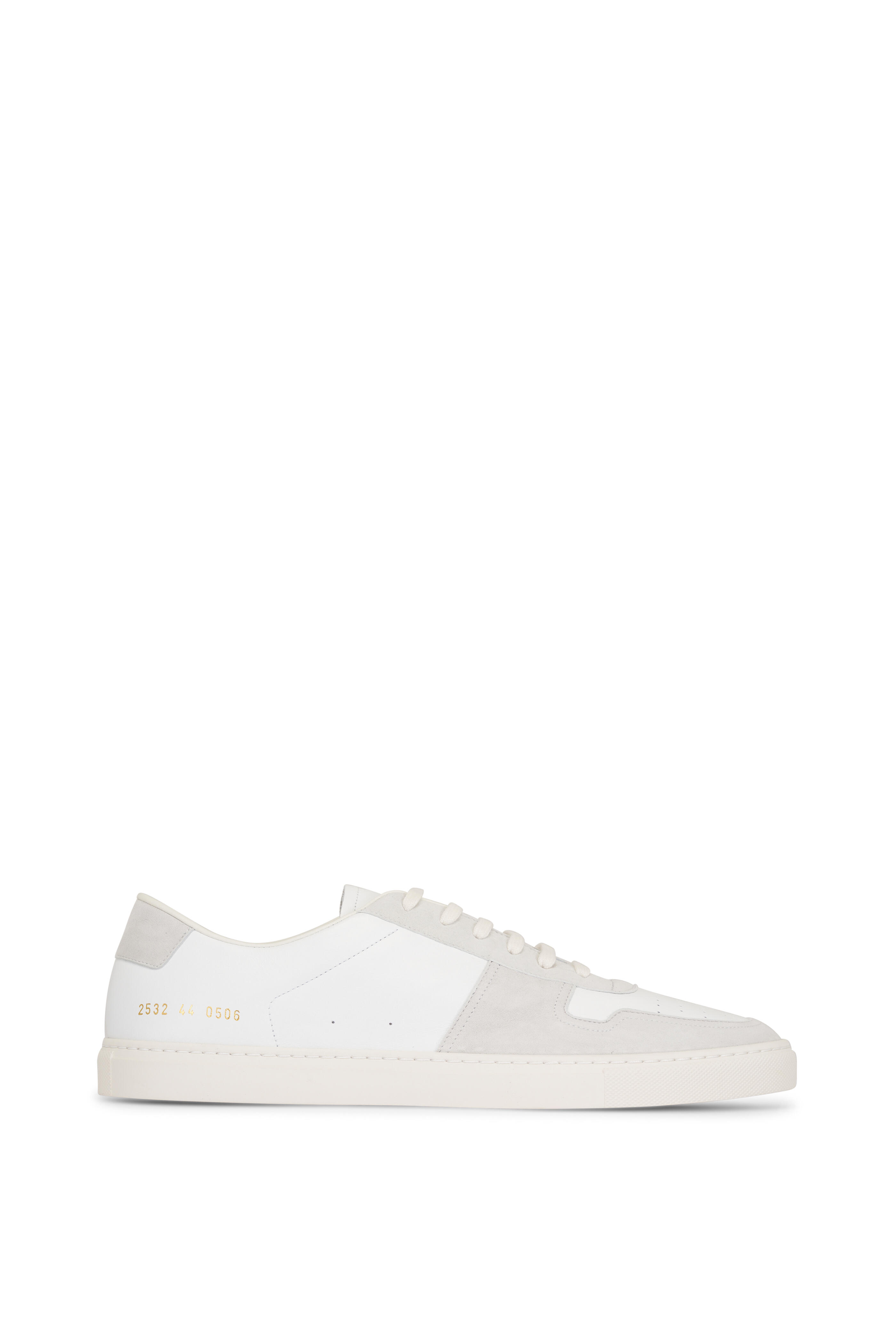 Common Projects - BBall White Leather & Suede Low Top Sneaker