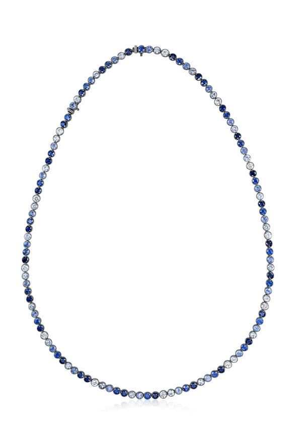 Nam Cho 18k Multi-Shade Blue Sapphire & Diamond Necklace - view 1