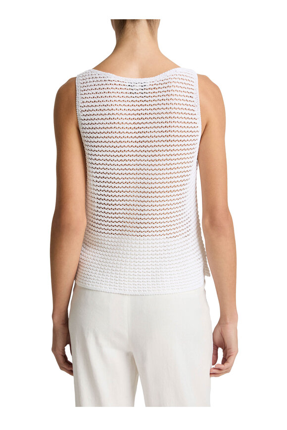 Vince Optic White Open Knit Tank - view 3