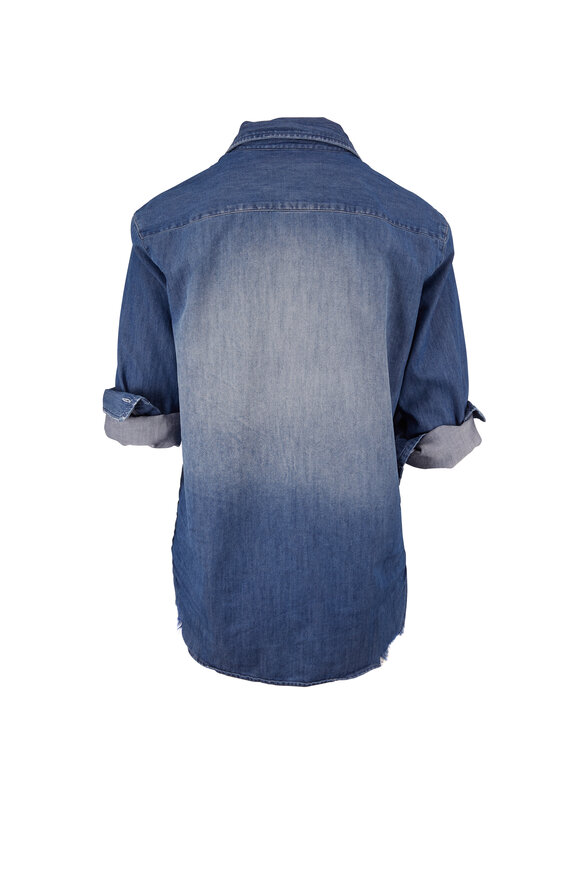 Frank & Eileen - Eileen Denim Blue Distressed Button Down