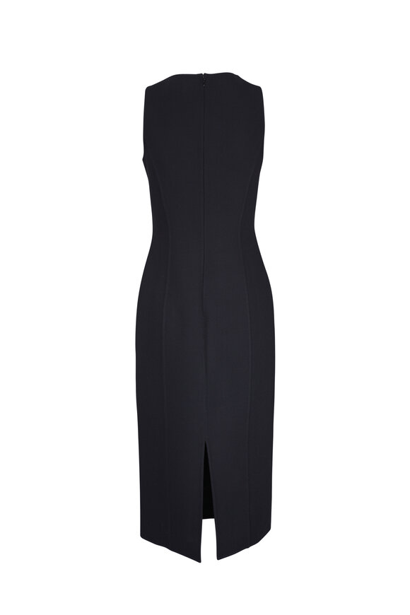 Michael Kors Collection Black Double-Faced Crepe Sheath Dress - view 4