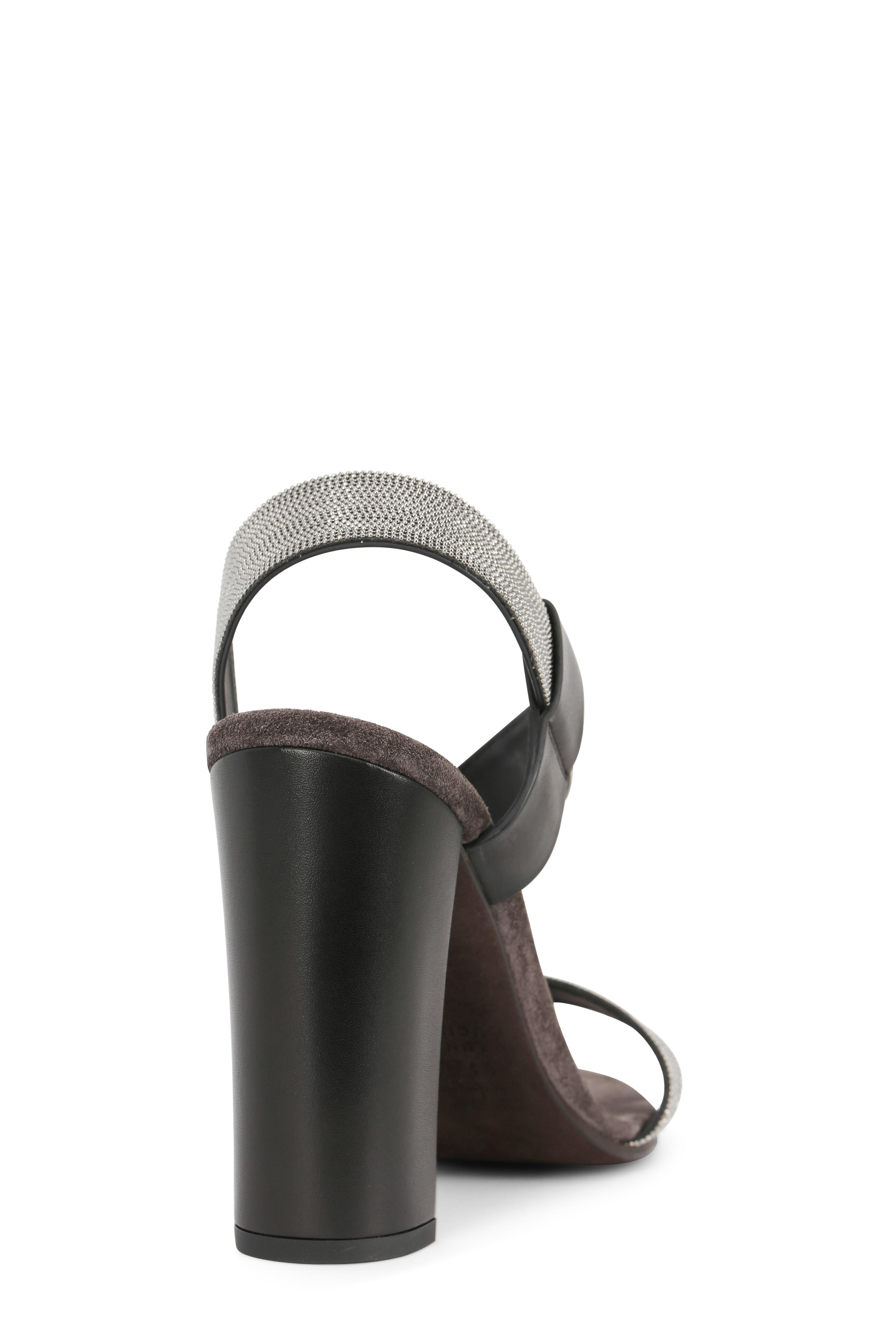 Brunello Cucinelli - Black Asymmetric Monili Strap Sandal, 100mm