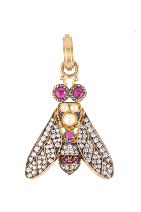 Sylva & Cie Ruby Fly Pendant