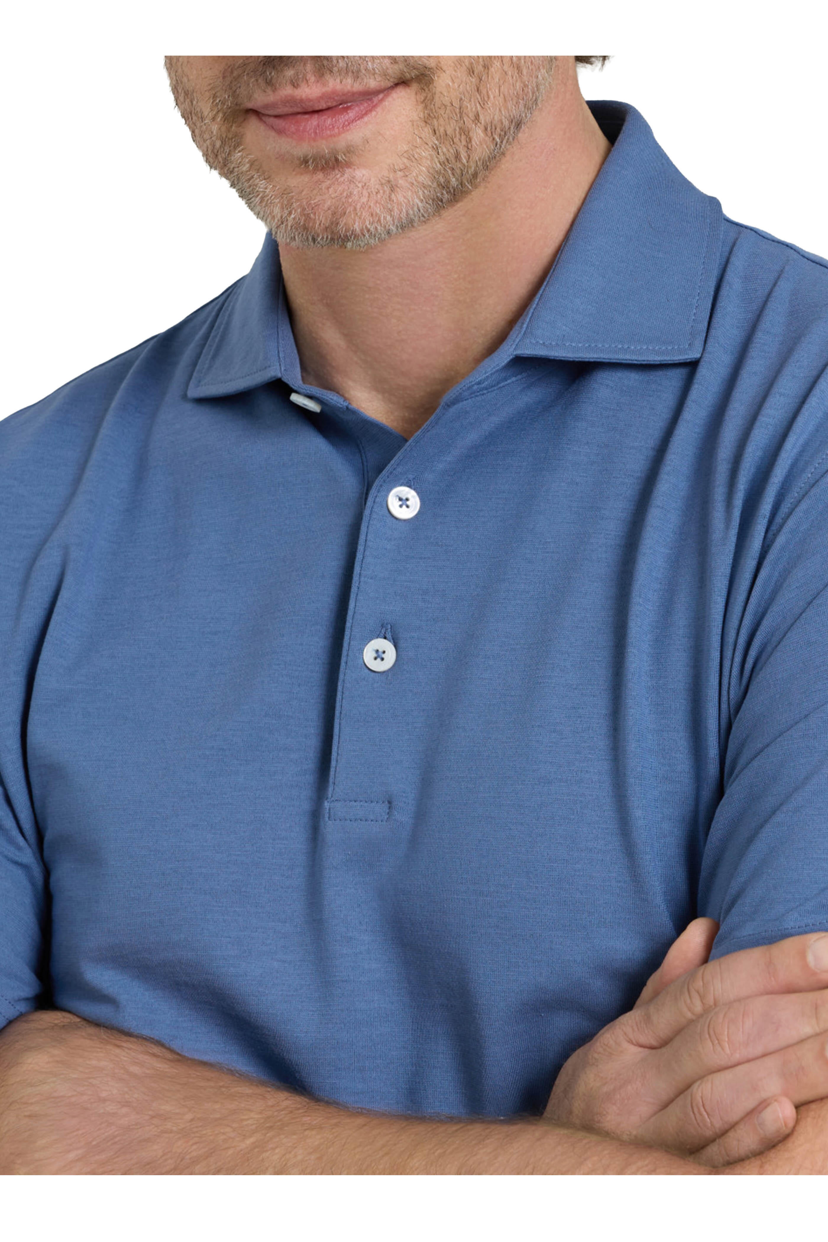 Peter Millar - Storm Blue Cotton Short Sleeve Polo