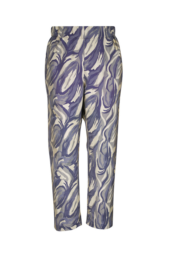 Zero + Maria Cornejo EKO Navy & Yellow Floral Jacquard Pant
