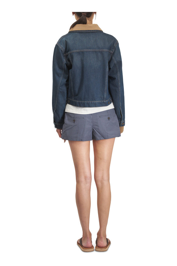 Miu Miu Navy Blouson Denim Jacket - view 4
