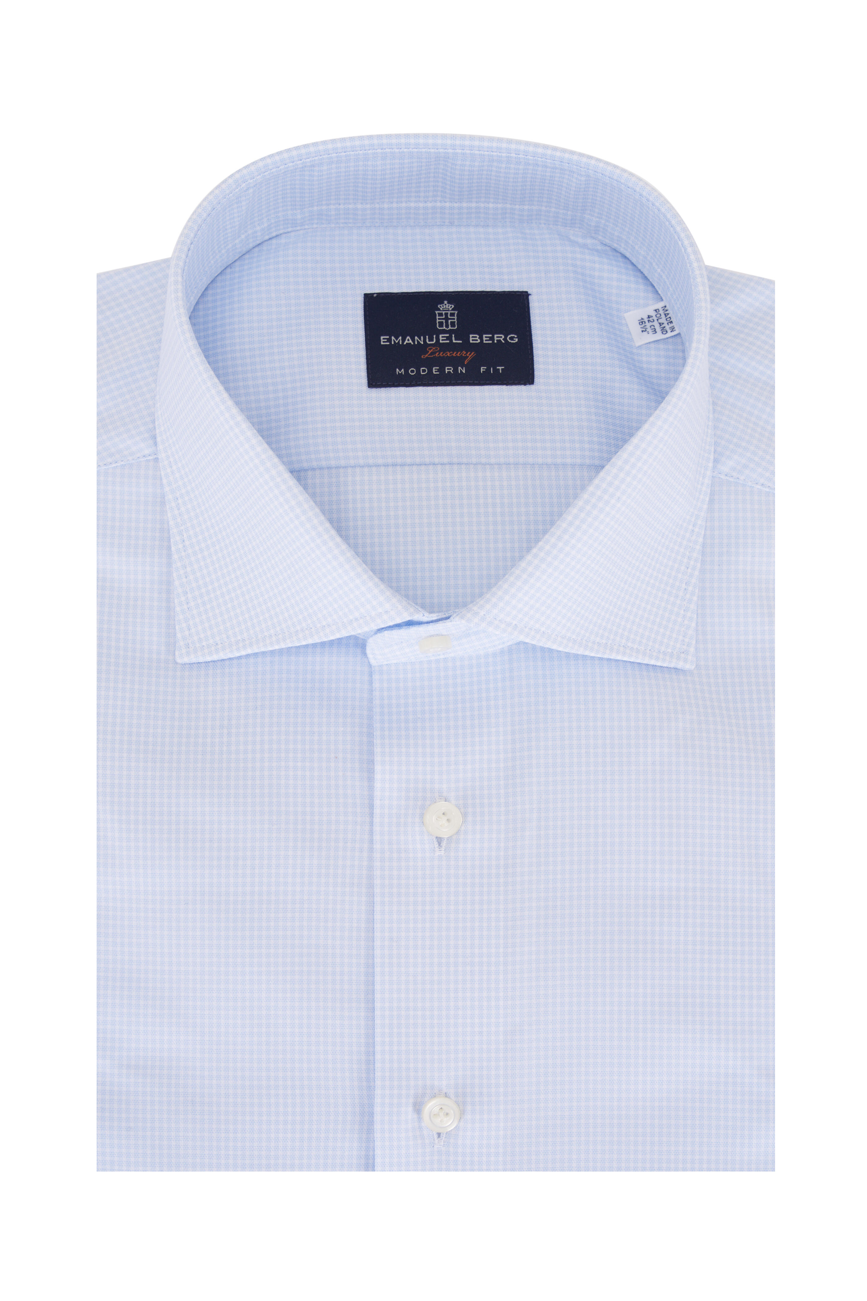 Emanuel Berg - Blue Check Cotton Dress Shirt
