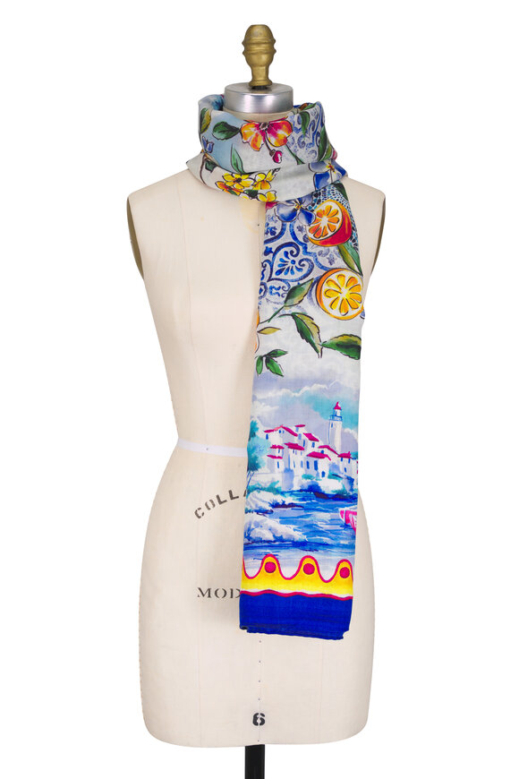 Rani Arabella Capri Blue Cashmere Scarf - view 1