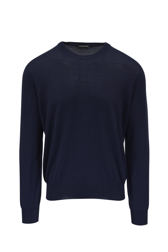 Tom Ford - Blue Silk & Alpaca Crewneck Sweater