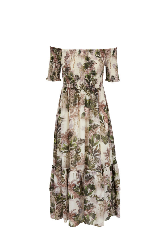 L'Agence - Oriel Antique White Vintage Safari Midi Dress