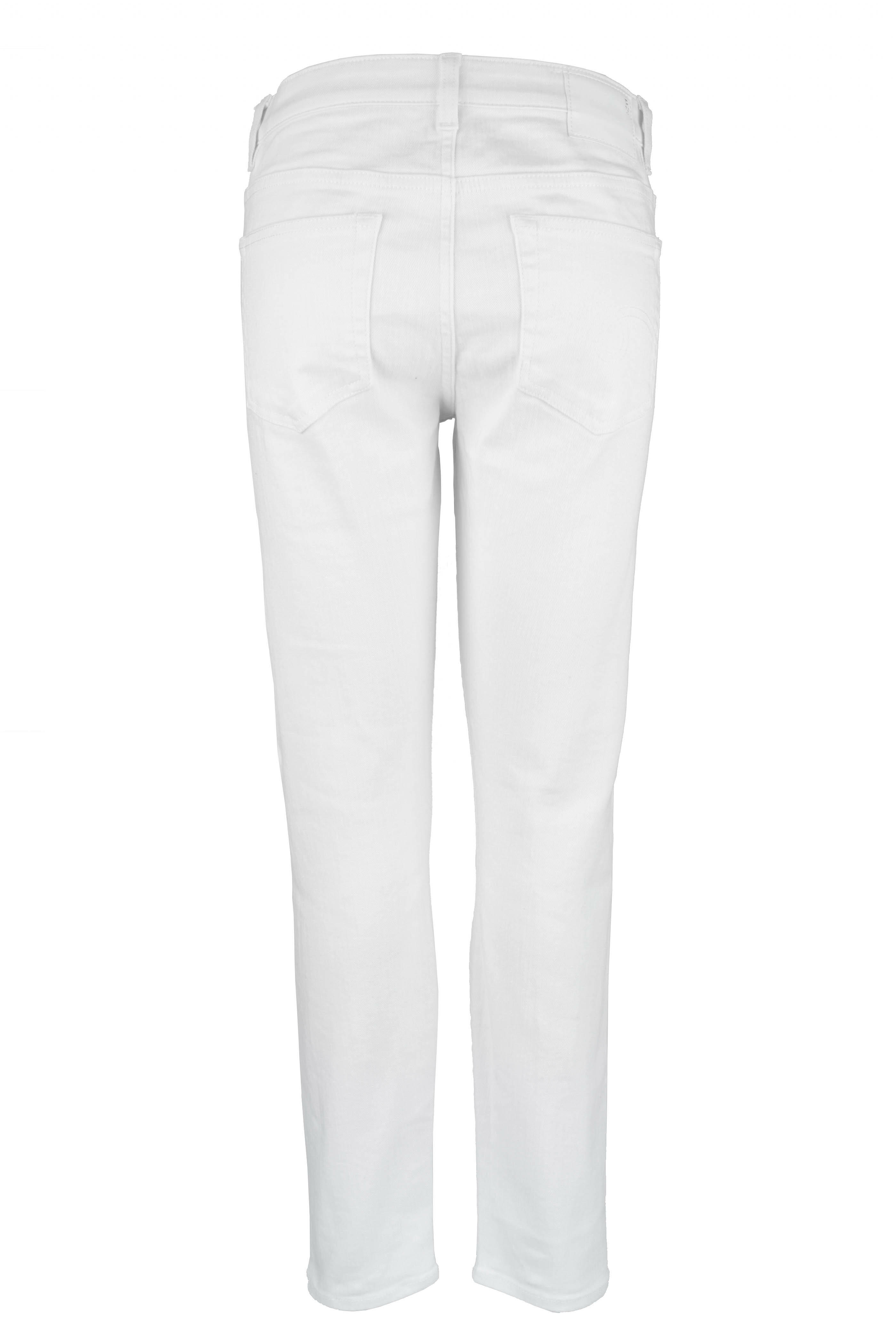 R13 - Rinsed White Mid-Rise Boy Skinny Jean