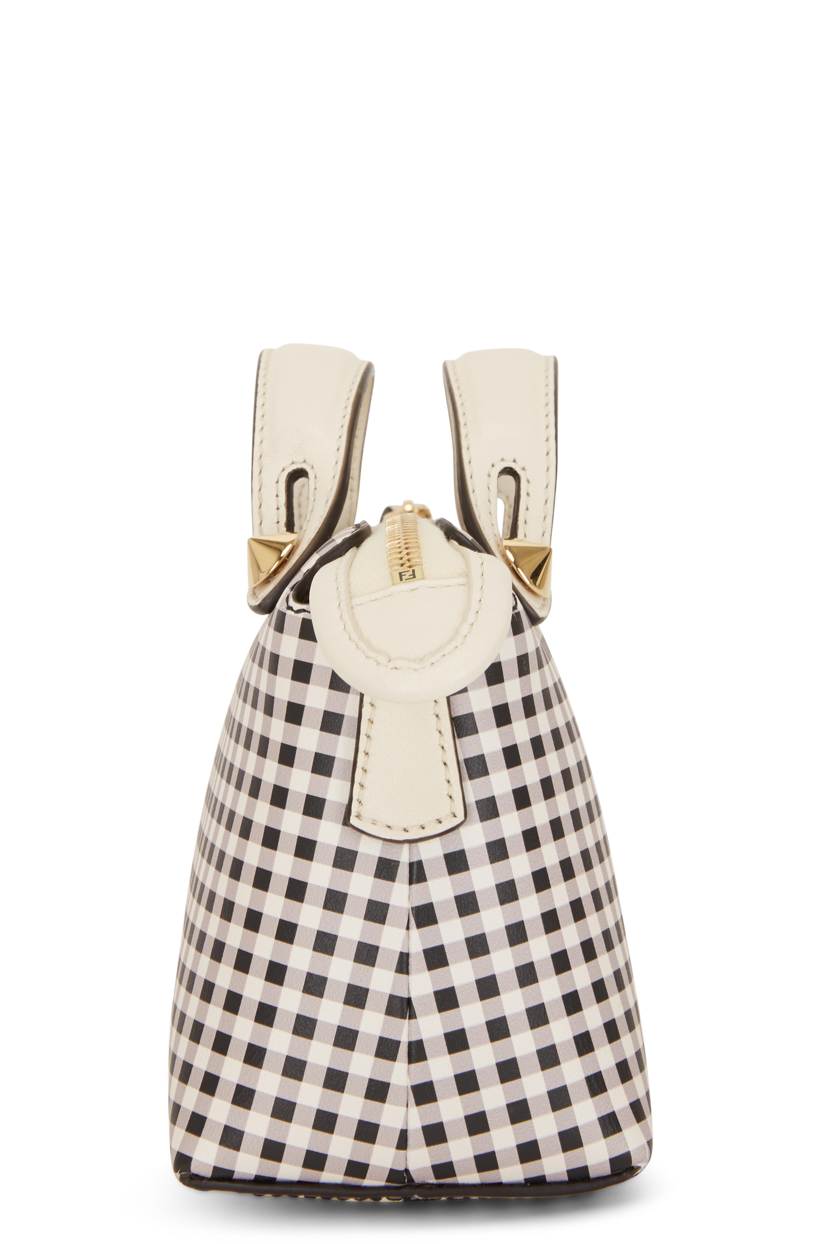 Fendi - By The Way Mini Black & White Check Boston Bag