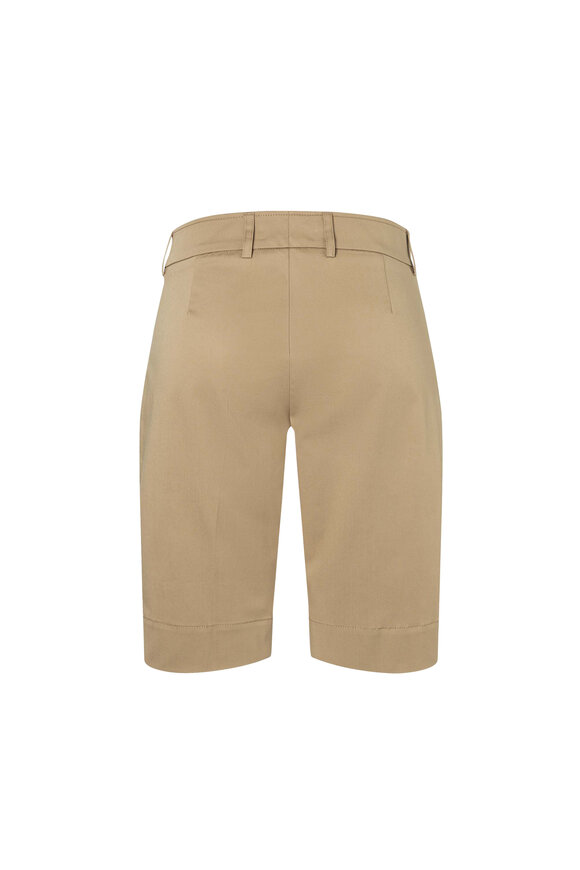 Bogner - Lara Light Almond Cotton Stretch Gaberdine Shorts