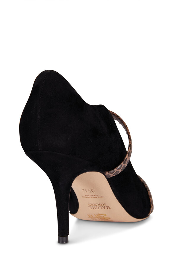 Malone Souliers Maureen Taupe & Black Suede Pump, 70mm - view 3