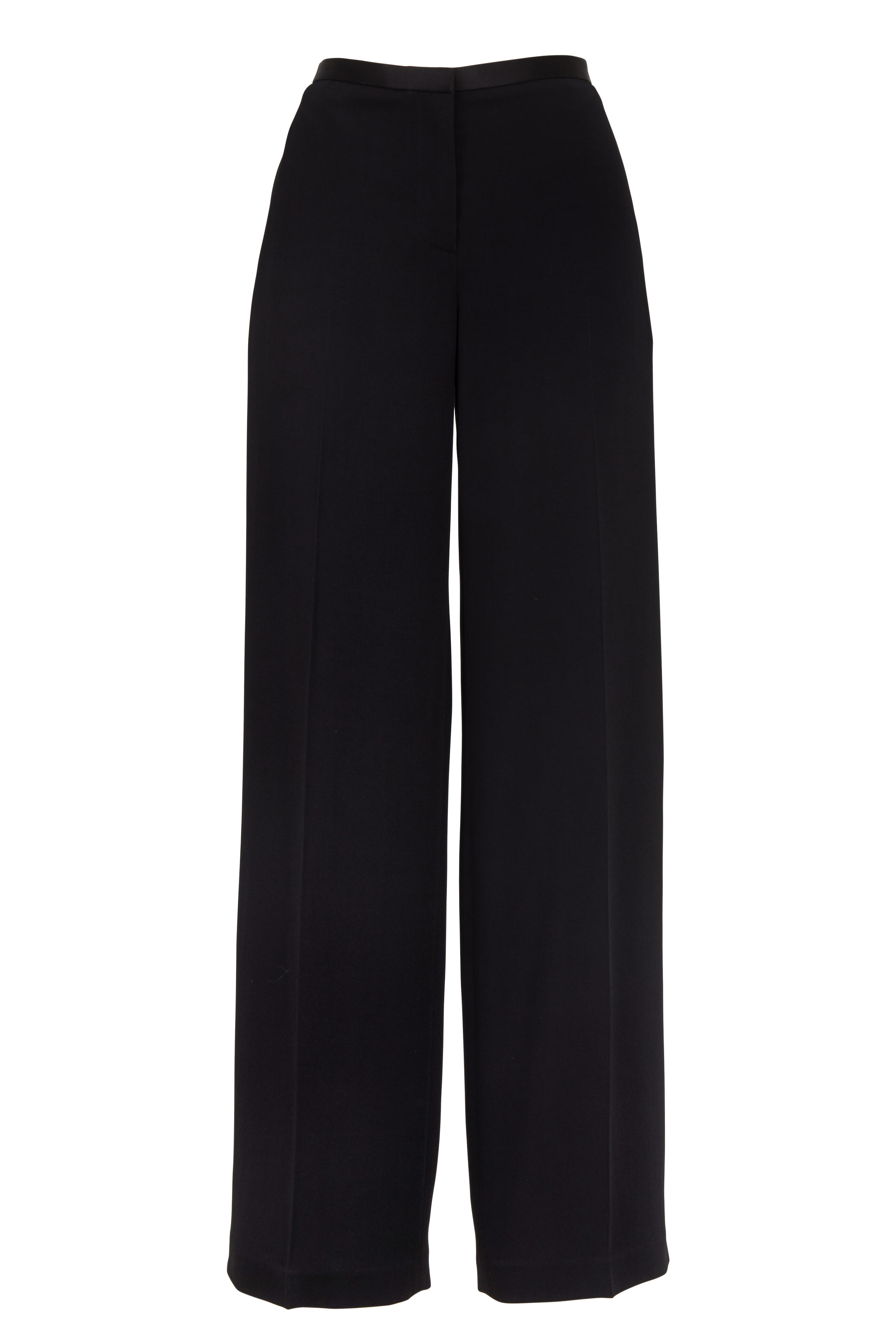 [RECTO] / ☆ 25SS HIGH-RISE CURVED LEGS WOOL PANTS / BLACK Black High-Rise Curved Legs Wool Trousers by RECTO on Sale