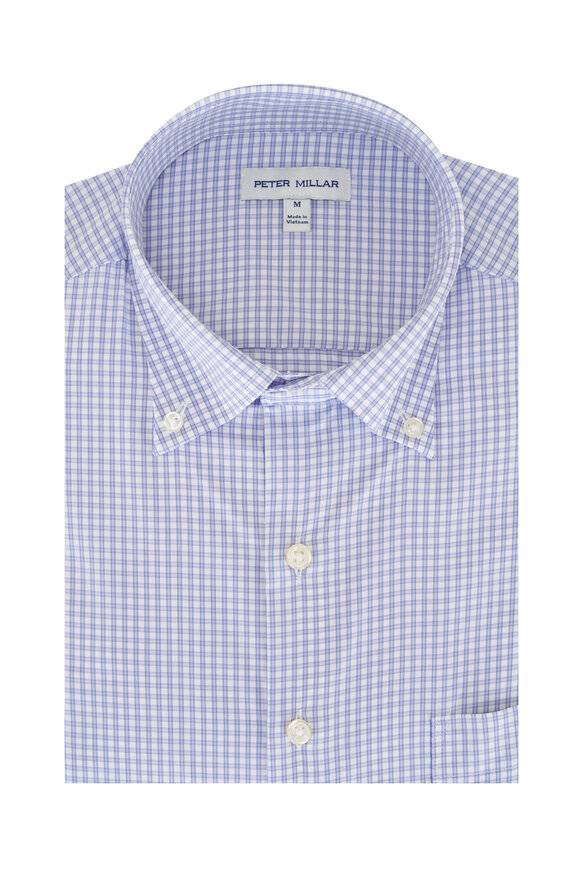 Peter Millar Wildflower Blue Performance Twill Sport Shirt