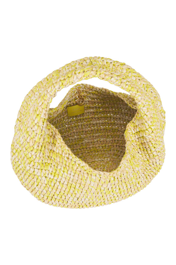 Khaite Medium Olivia Citron & White Raffia Hobo - view 5