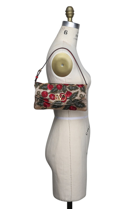 Valentino Garavani Vain VLogo Cherry Embroidered Shoulder Bag - view 8