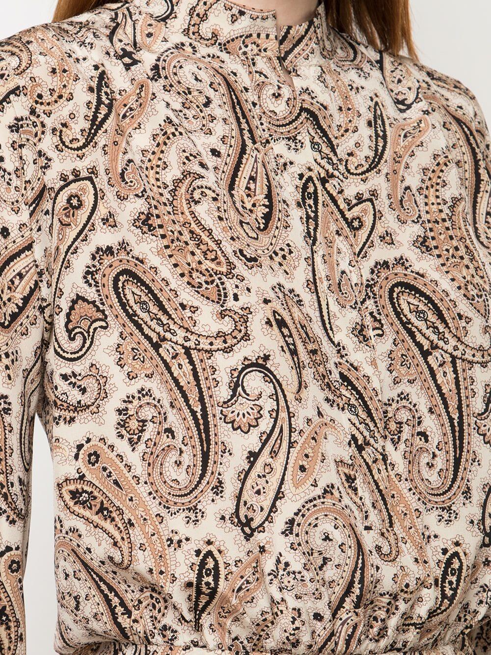 Nili Lotan - Leora Black & Beige Paisley Silk Dress Nili Lotan - Leora Black & Beige Paisley Silk Dress