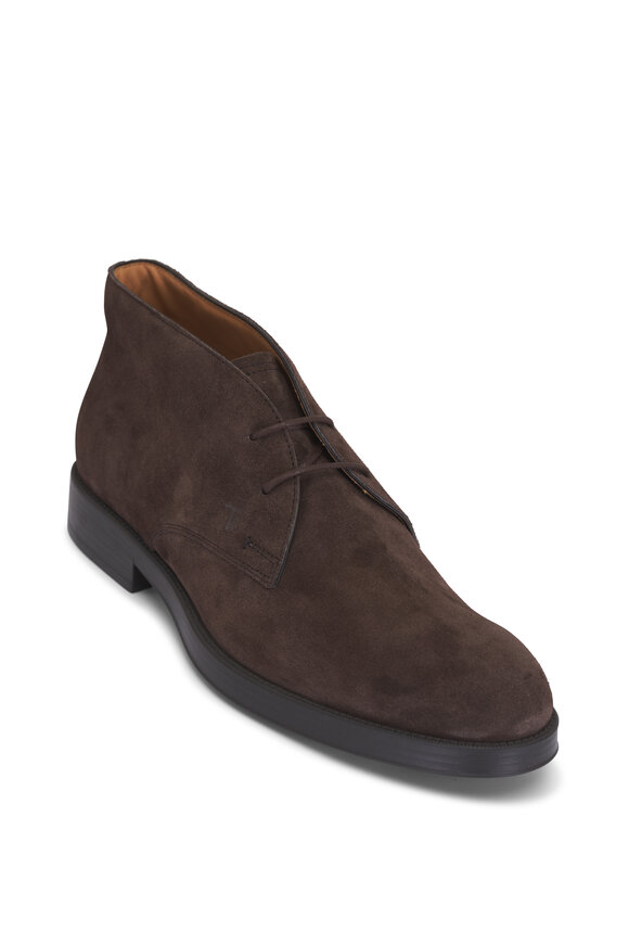 Tod's - Dark Brown Suede Chelsea Boot | Mitchell Stores