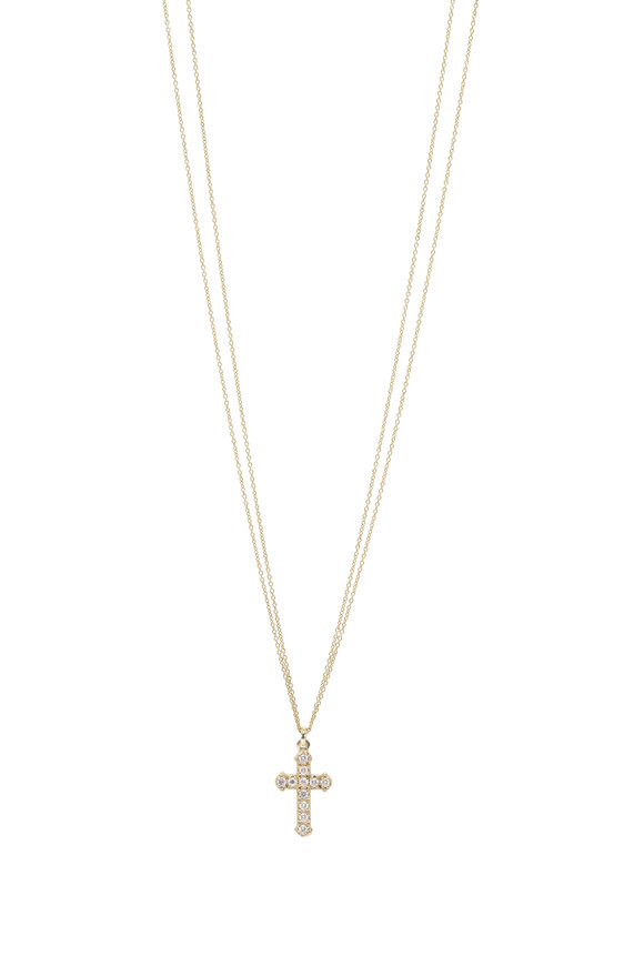 Renee Lewis Diamond Cross Two Chain Necklace - view 1
