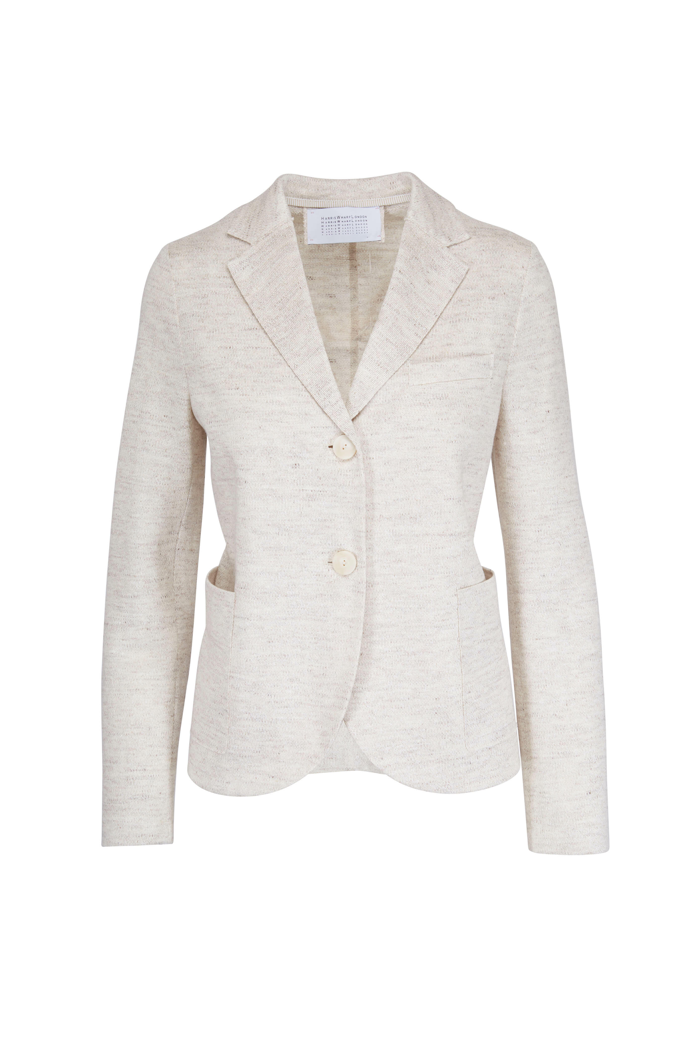 Harris Wharf - White Linen Boyfriend Jacket