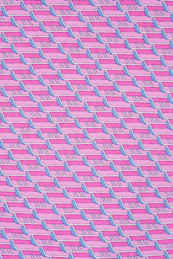 Ferragamo - Pink & Blue Ski Print Necktie